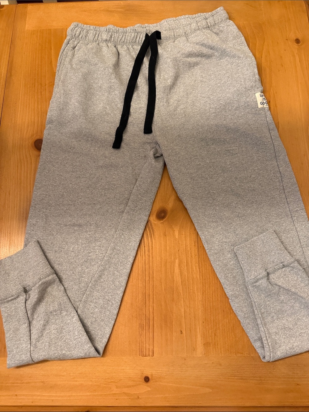Life Is Good Gray mens Sweat Joggers with Black Drawstring